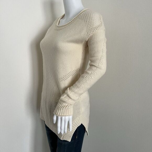 Quinn Women's Sweater Size XS 100% Cashmere Ivory Long Sleeve - Picture 4 of 6